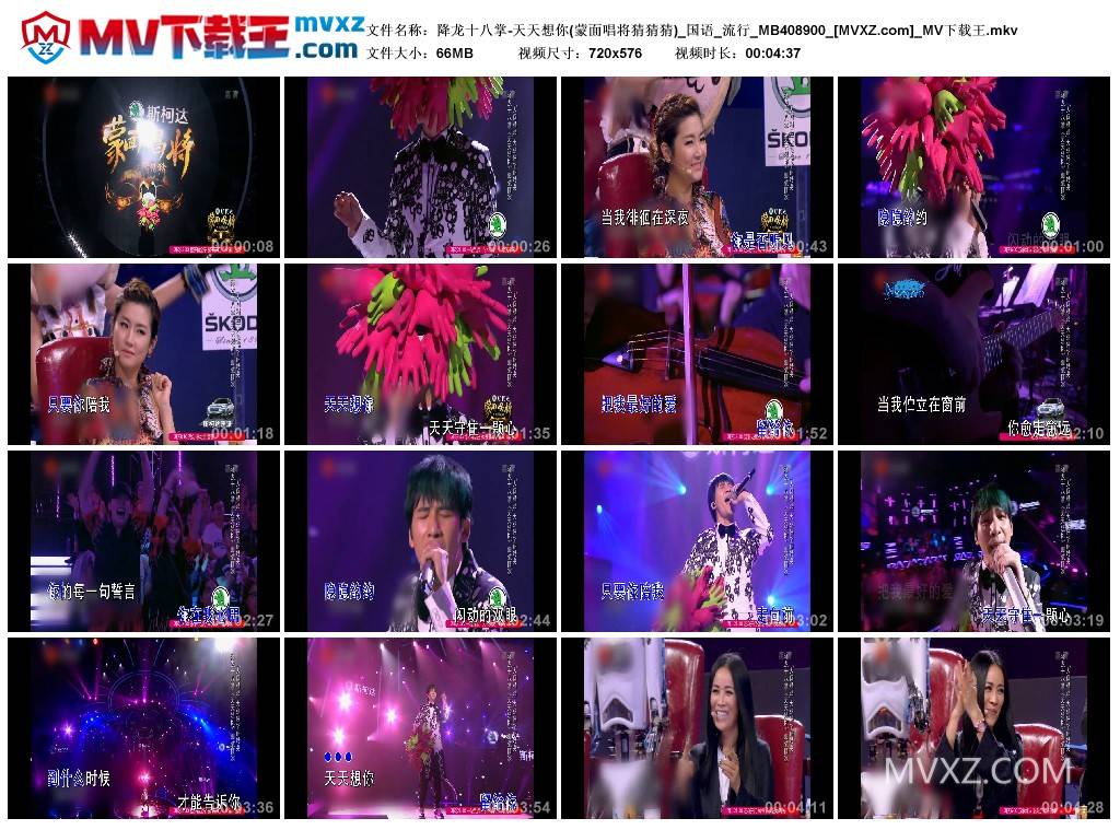 降龙十八掌-天天想你(蒙面唱将猜猜猜)_国语_流行_MB408900